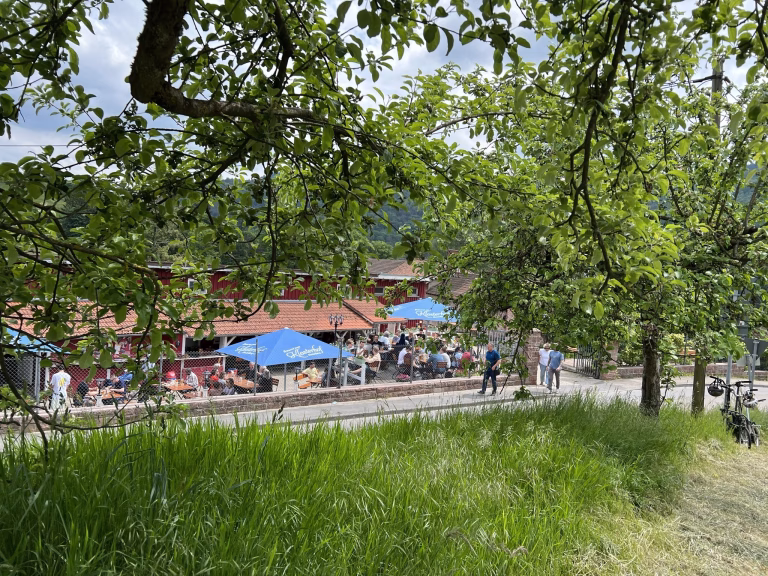 Blick auf den Klostergarten Biergarten in Ziegelhausen