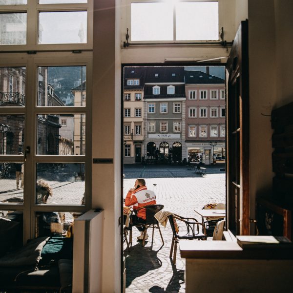 Und der super Blick auf den Marktplatz Heidelberg
